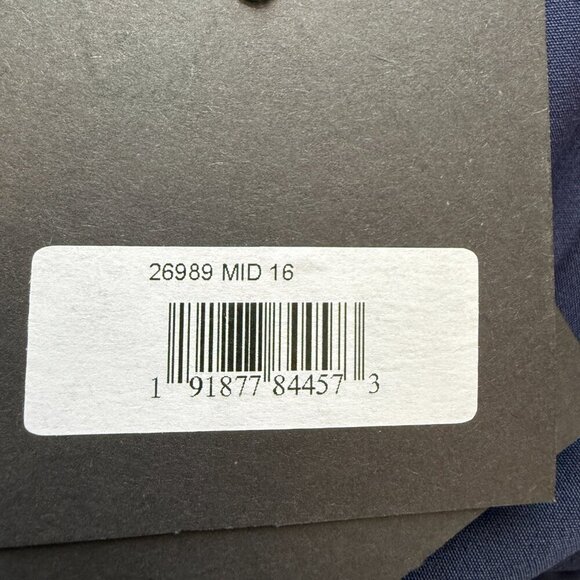 Ieena for Mac Duggal Bow One Shoulder A-Line Gown Womens 16 Navy Formal Slit NWT - Picture 16 of 16